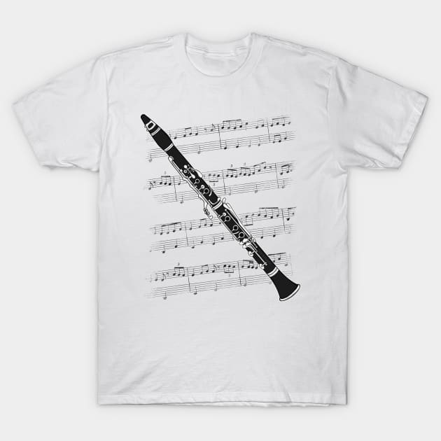 Clarinet Player Clarinetist Woodwind Musician T-Shirt by doodlerob